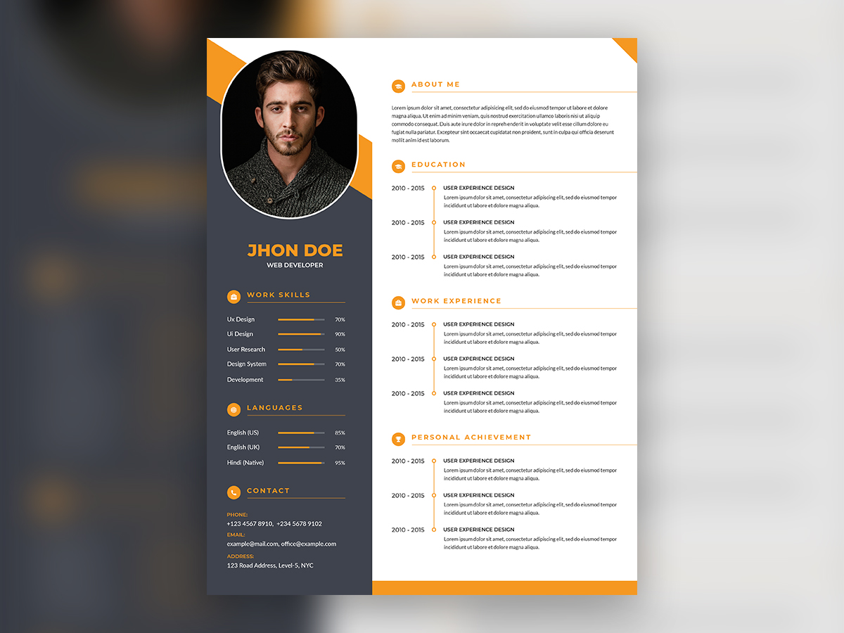 Professional about me templates