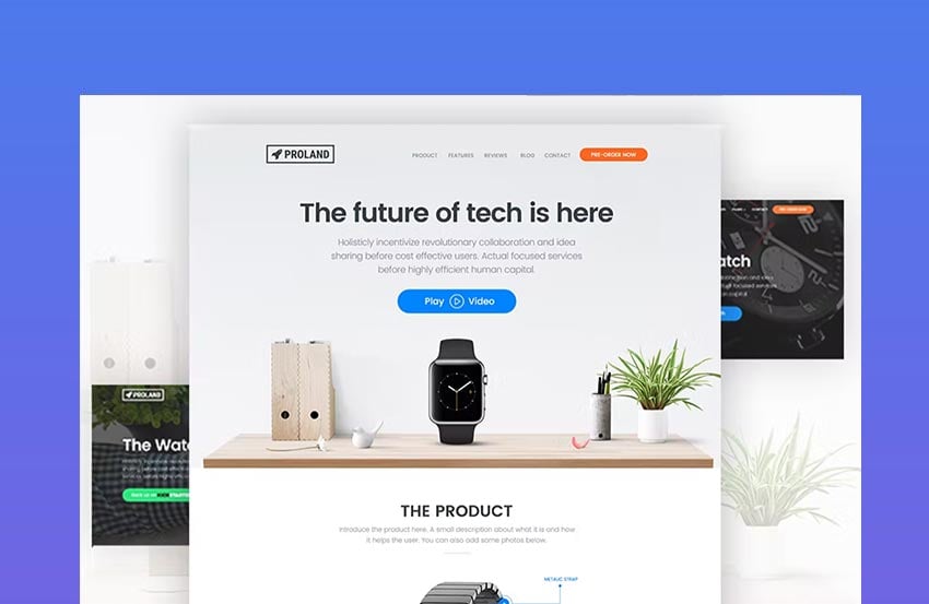product landing page