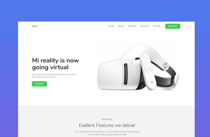 product landing page