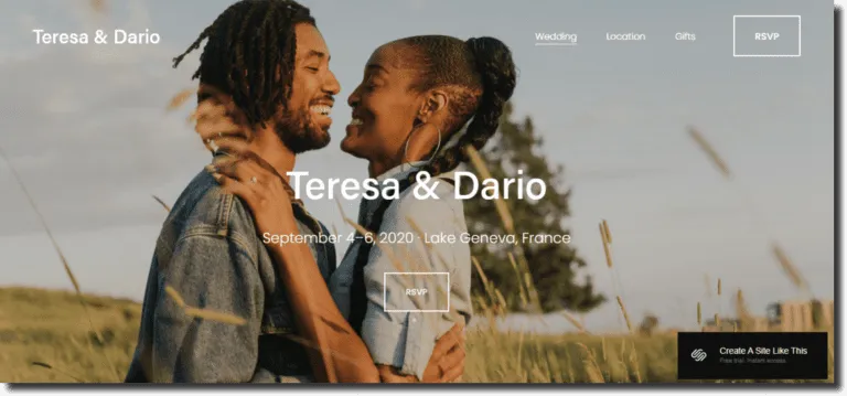 squarespace wedding website